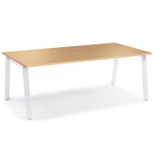 Konferenztisch 275614, 73,5cm (H), 200x100cm (BxT), 8 Personen, rechteckig, buche / weiß