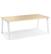 Konferenztisch 275615, 73,5cm (H), 200x100cm (BxT), 8 Personen, rechteckig, ahorn / weiß