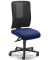 Bürodrehstuhl APERTO, schwarz/blau / schwarz, bis 110kg, ohne Kopfstütze