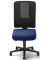 Bürodrehstuhl APERTO, schwarz/blau / schwarz, bis 110kg, ohne Kopfstütze