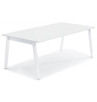 Konferenztisch 278834, 73,5cm (H), 120x80cm (BxT), 6 Personen, rechteckig, weiß / weiß