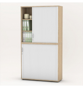Aufsatzschrank MULTI M pro 333314, abschlie&szlig;bar, 2x3 OH, eiche hell/alusilber, 120x114x42cm (BxHxT)