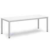 Besprechungstisch 348796, 72cm (H), 200x80cm (BxT), 8 Personen, rechteckig, weiß / silber