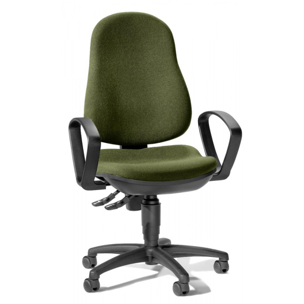 Deskin Bürostuhl BASE ART 70 PRO, grün / schwarz, mit Armlehnen, bis 110kg, ohne Kopfstütze  Deskin