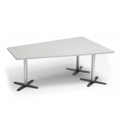 Konferenztisch DUBLIN, 73,5cm (H), 200x80/141cm (BxT), 6 Personen, Trapezform, lichtgrau / chrom/anthrazit