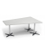 Konferenztisch 330283, 73,5cm (H), 200x80/141cm (BxT), 6 Personen, Trapezform, lichtgrau / chrom/anthrazit