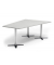Konferenztisch 330283, 73,5cm (H), 200x80/141cm (BxT), 6 Personen, Trapezform, lichtgrau / chrom/anthrazit