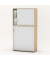 Aufsatzschrank MULTI M pro 333304, abschlie&szlig;bar, 2 OH, eiche hell/alusilber, 100x78x42cm (BxHxT)