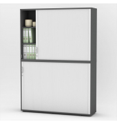 Aufsatzschrank MULTI M pro 333315, abschlie&szlig;bar, 2x3 OH, anthrazit/alusilber, 160x114x42cm (BxHxT)