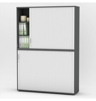 Aufsatzschrank MULTI M pro 333315, abschlie&szlig;bar, 2x3 OH, anthrazit/alusilber, 160x114x42cm (BxHxT)