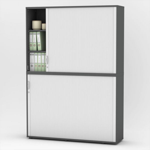 Deskin Aufsatzschrank MULTI M pro 333315, abschließbar, 2x3 OH, anthrazit/alusilber, 160x114x42cm (BxHxT)  Deskin
