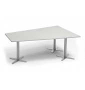 Konferenztisch 330273, 73,5cm (H), 200x80/141cm (BxT), 6 Personen, Trapezform, lichtgrau / silber
