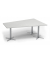 Konferenztisch 330273, 73,5cm (H), 200x80/141cm (BxT), 6 Personen, Trapezform, lichtgrau / silber