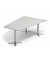 Konferenztisch DUBLIN, 73,5cm (H), 200x80/141cm (BxT), 6 Personen, Trapezform, lichtgrau / silber