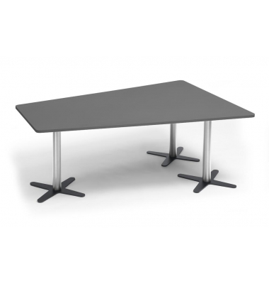 Konferenztisch 330284, 73,5cm (H), 200x80/141cm (BxT), 6 Personen, Trapezform, anthrazit / chrom/anthrazit