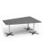 Konferenztisch 330284, 73,5cm (H), 200x80/141cm (BxT), 6 Personen, Trapezform, anthrazit / chrom/anthrazit