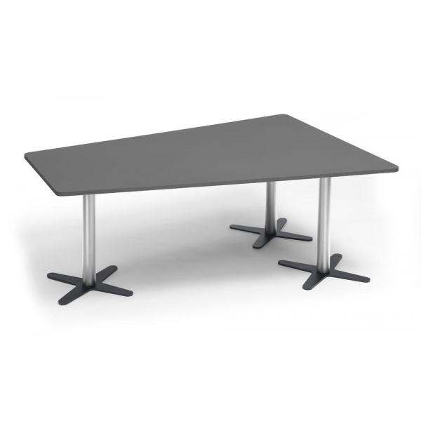 Deskin Konferenztisch DUBLIN, 73,5cm (H), 200x80/141cm (BxT), 6 Personen, Trapezform, anthrazit / chrom/anthrazit  Deskin