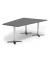 Konferenztisch 330284, 73,5cm (H), 200x80/141cm (BxT), 6 Personen, Trapezform, anthrazit / chrom/anthrazit