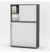 Aufsatzschrank MULTI M pro 333305, abschlie&szlig;bar, 2x2 OH, anthrazit/alusilber, 120x78x42cm (BxHxT)