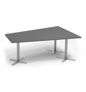 Konferenztisch DUBLIN, 73,5cm (H), 200x80/41cm (BxT), 6 Personen, Trapezform, anthrazit / silber