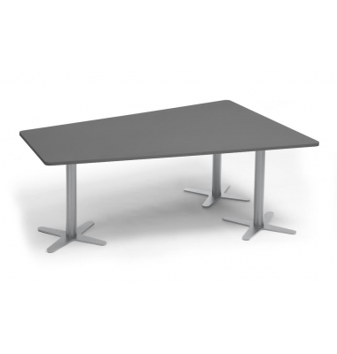 Konferenztisch 330274, 73,5cm (H), 200x80/41cm (BxT), 6 Personen, Trapezform, anthrazit / silber