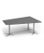 Konferenztisch 330274, 73,5cm (H), 200x80/41cm (BxT), 6 Personen, Trapezform, anthrazit / silber