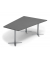 Konferenztisch 330274, 73,5cm (H), 200x80/41cm (BxT), 6 Personen, Trapezform, anthrazit / silber