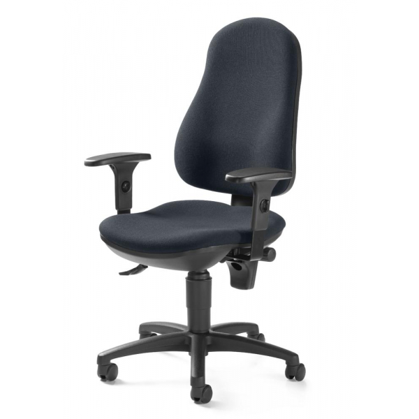 Deskin Bürostuhl BASE ART 70 PRO, anthrazit / schwarz, mit Armlehnen, bis 110kg, ohne Kopfstütze  Deskin