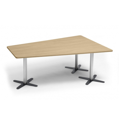 Konferenztisch DUBLIN, 73,5cm (H), 200x80/141cm (BxT), 6 Personen, Trapezform, eiche hell / chrom/anthrazit