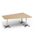 Konferenztisch 330285, 73,5cm (H), 200x80/141cm (BxT), 6 Personen, Trapezform, eiche hell / chrom/anthrazit