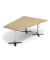 Konferenztisch DUBLIN, 73,5cm (H), 200x80/141cm (BxT), 6 Personen, Trapezform, eiche hell / chrom/anthrazit