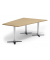 Konferenztisch 330285, 73,5cm (H), 200x80/141cm (BxT), 6 Personen, Trapezform, eiche hell / chrom/anthrazit