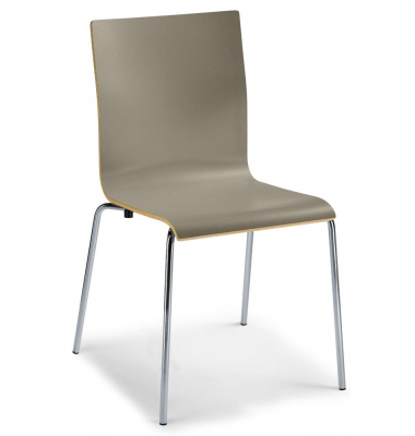 Besucherstuhl QUADRAS, taupe / chrom, ohne Armlehnen, 4-Fuß-Gestell