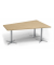 Konferenztisch 330275, 73,5cm (H), 200x80/141cm (BxT), 6 Personen, Trapezform, eiche hell / silber