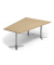 Konferenztisch 330275, 73,5cm (H), 200x80/141cm (BxT), 6 Personen, Trapezform, eiche hell / silber