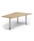 Konferenztisch 330275, 73,5cm (H), 200x80/141cm (BxT), 6 Personen, Trapezform, eiche hell / silber