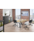 Konferenztisch 330275, 73,5cm (H), 200x80/141cm (BxT), 6 Personen, Trapezform, eiche hell / silber