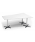 Konferenztisch 330286, 73,5cm (H), 200x80/141cm (BxT), 6 Personen, Trapezform, weiß / chrom/anthrazit