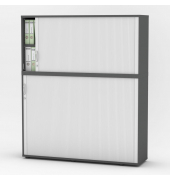 Aufsatzschrank MULTI M pro 333307, abschlie&szlig;bar, 2x2 OH, anthrazit/alusilber, 160x78x42cm (BxHxT)