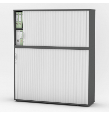 Aufsatzschrank MULTI M pro 333307, abschlie&szlig;bar, 2x2 OH, anthrazit/alusilber, 160x78x42cm (BxHxT)
