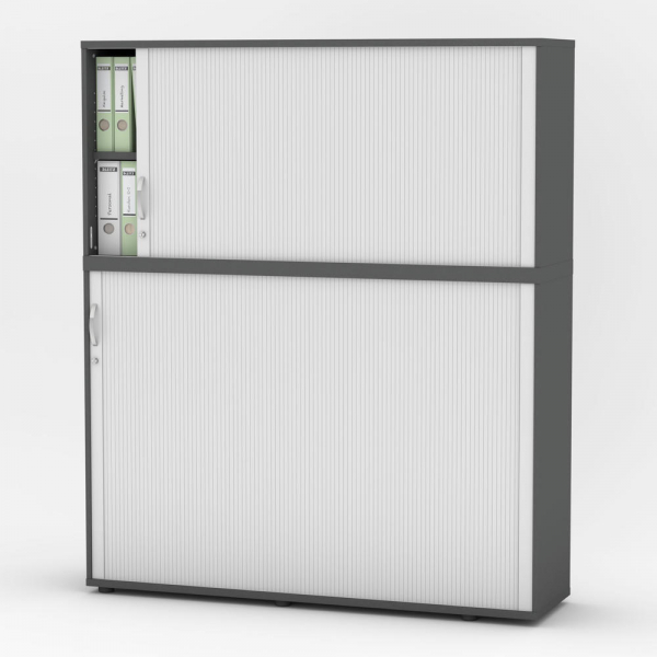 Deskin Aufsatzschrank MULTI M pro 333307, abschließbar, 2x2 OH, anthrazit/alusilber, 160x78x42cm (BxHxT)  Deskin