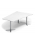 Konferenztisch DUBLIN, 73,5cm (H), 200x80/141cm (BxT), 6 Personen, Trapezform, wei&szlig; / silber