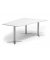 Konferenztisch DUBLIN, 73,5cm (H), 200x80/141cm (BxT), 6 Personen, Trapezform, wei&szlig; / silber