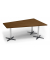 Konferenztisch 330287, 73,5cm (H), 200x80/141cm (BxT), 6 Personen, Trapezform, nussbaum dunkel / chrom/anthrazit