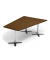 Konferenztisch 330287, 73,5cm (H), 200x80/141cm (BxT), 6 Personen, Trapezform, nussbaum dunkel / chrom/anthrazit