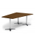 Konferenztisch DUBLIN, 73,5cm (H), 200x80/141cm (BxT), 6 Personen, Trapezform, nussbaum dunkel / chrom/anthrazit
