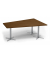 Konferenztisch 330277, 73,5cm (H), 200x80/141cm (BxT), 6 Personen, Trapezform, nussbaum dunkel / silber