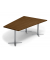 Konferenztisch 330277, 73,5cm (H), 200x80/141cm (BxT), 6 Personen, Trapezform, nussbaum dunkel / silber