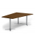 Konferenztisch 330277, 73,5cm (H), 200x80/141cm (BxT), 6 Personen, Trapezform, nussbaum dunkel / silber