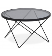 Beistelltisch, 45cm (H), 80x80cm (BxT), rund, schwarz / schwarz